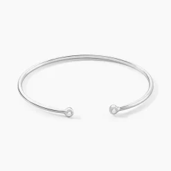 Bracelet Jonc Regine Argent Blanc Oxyde De Zirconium