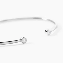 Bracelet Jonc Regine Argent Blanc Oxyde De Zirconium
