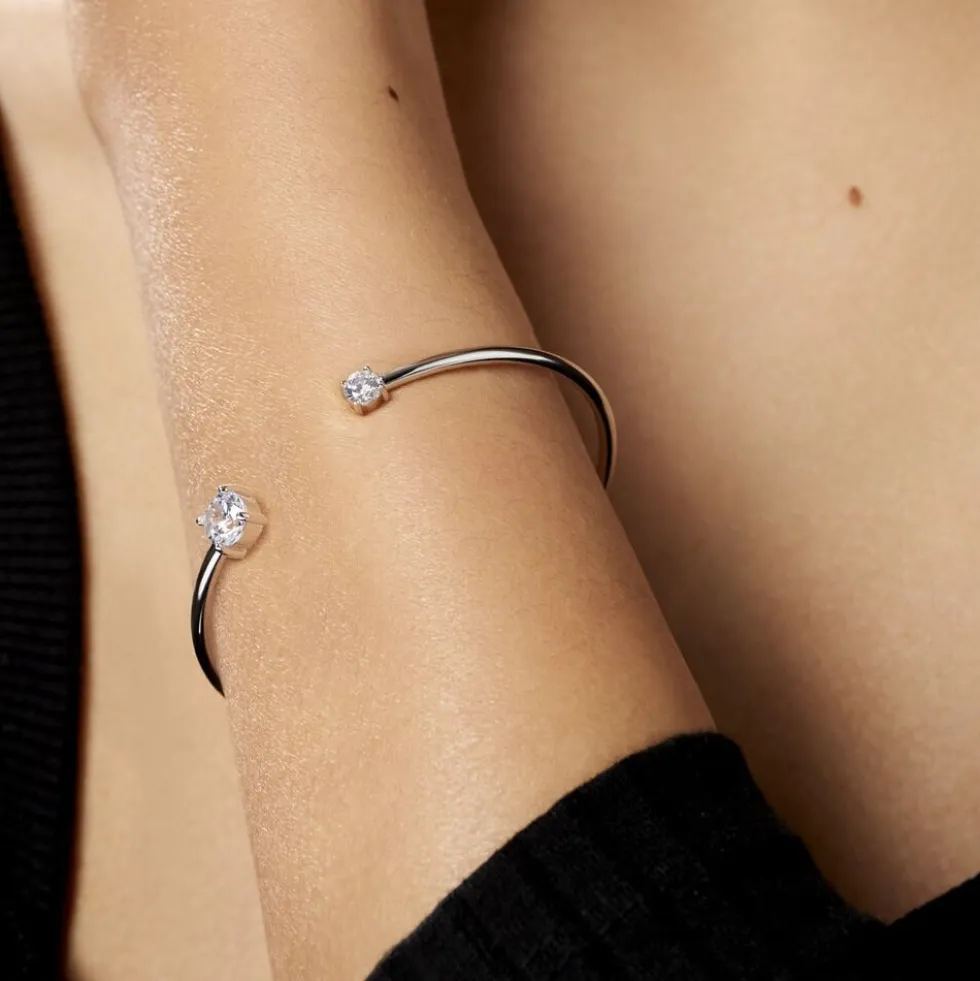Bracelet Jonc Rio Argent Blanc Oxyde De Zirconium