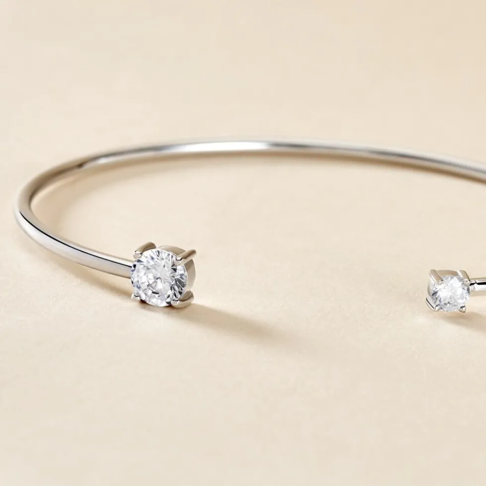 Bracelet Jonc Rio Argent Blanc Oxyde De Zirconium