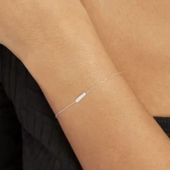 Bracelet Jonc Rosalin Blanc Diamant Blanc