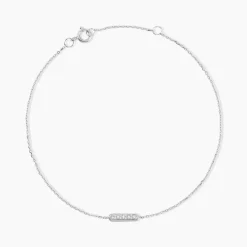 Bracelet Jonc Rosalin Blanc Diamant Blanc