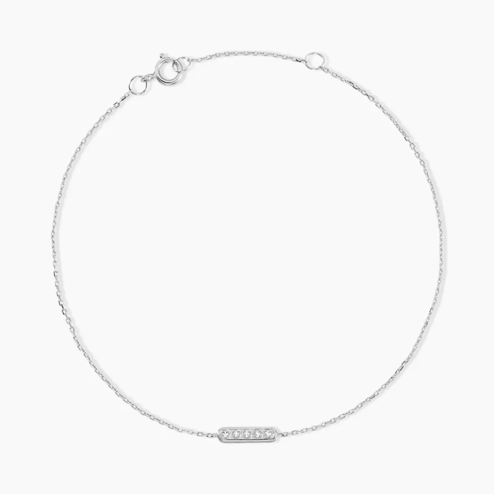 Bracelet Jonc Rosalin Blanc Diamant Blanc