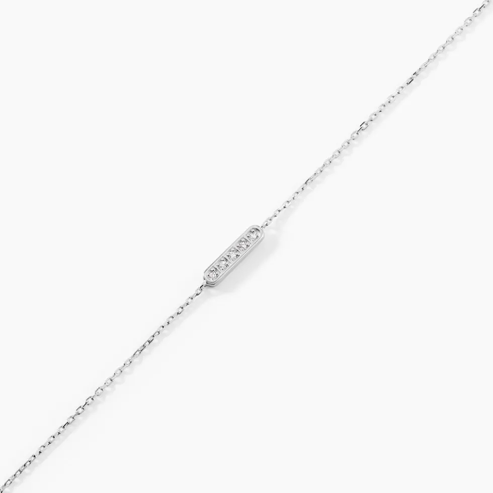 Bracelet Jonc Rosalin Blanc Diamant Blanc