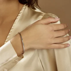 Bracelet Jonc Tabata Argent Blanc