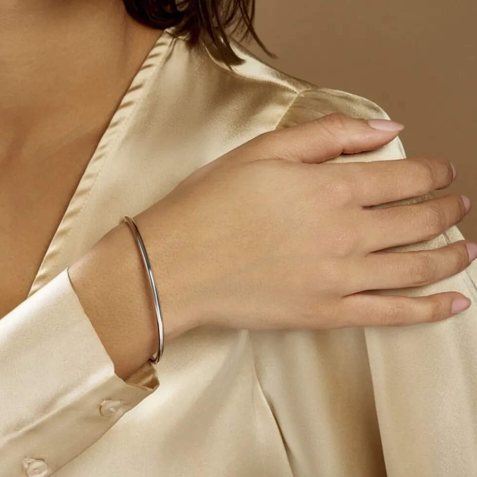 Bracelet Jonc Tabata Argent Blanc