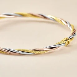 Bracelet Jonc Temani Or Tricolore