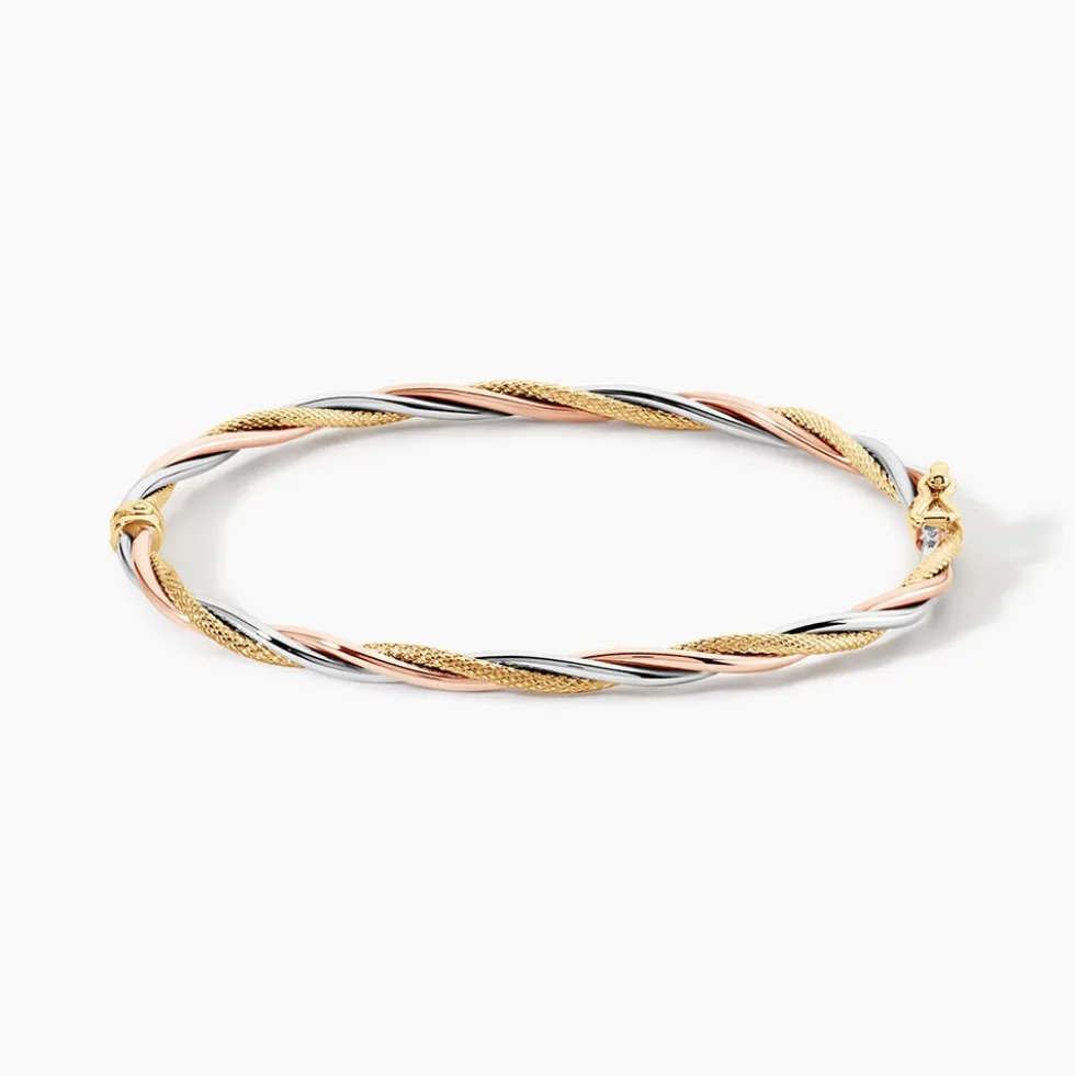 Bracelet Jonc Temani Or Tricolore