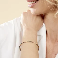Bracelet Jonc Temani Or Tricolore
