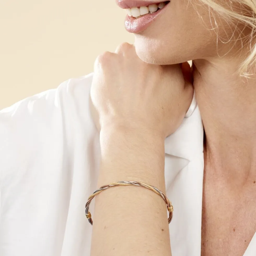 Bracelet Jonc Temani Or Tricolore