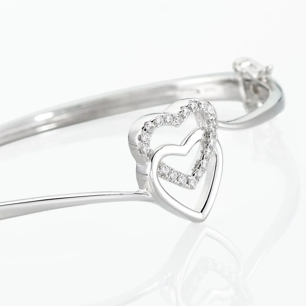 Bracelet Jonc Veronike Argent Blanc Oxyde De Zirconium