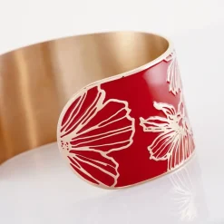 Bracelet Jonc Willem Acier Rose Smalto Rouge