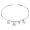 Bracelet Jonc Zerane Argent Blanc Oxyde De Zirconium