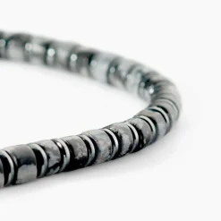Bracelet Jourdan Acier Blanc Obsidienne Hématite