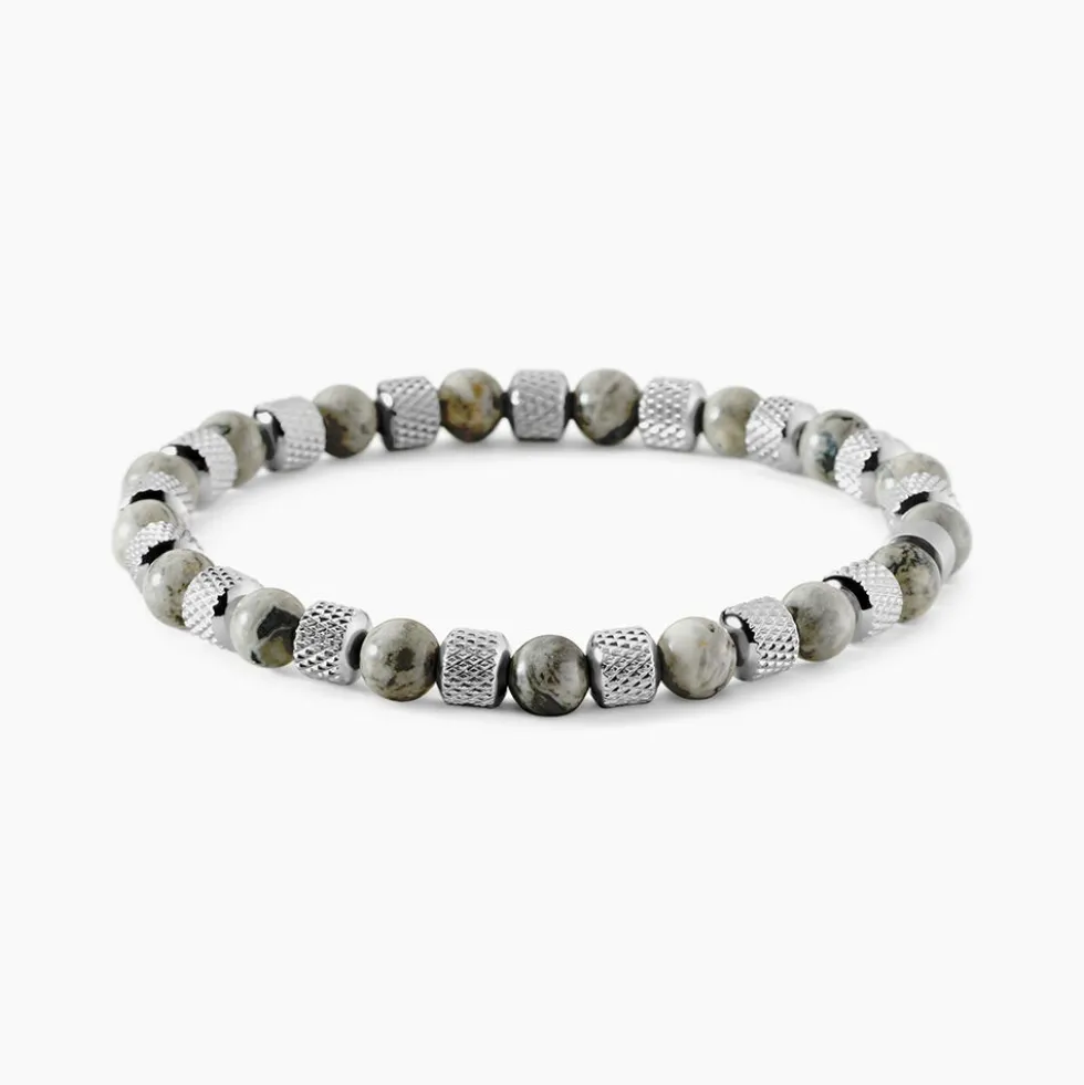 Bracelet Jourdan Acier Blanc Jaspe Africain