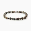 Bracelet Jourdan Acier Blanc Pierre De Synthese Bronzite
