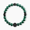 Bracelet Jourdan Acier Noir Malachite