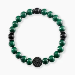 Bracelet Jourdan Acier Noir Malachite