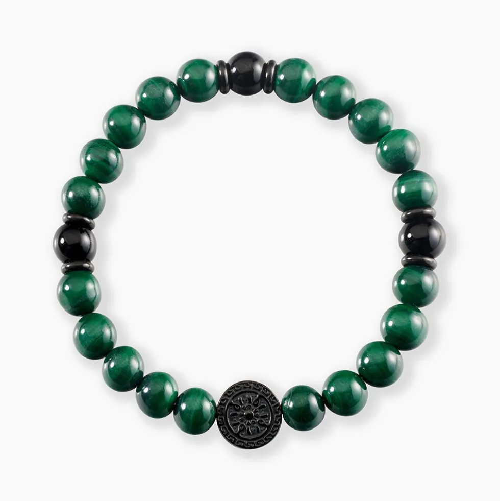 Bracelet Jourdan Acier Noir Malachite