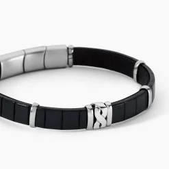 Bracelet Jourdan Chip Cuir Noir