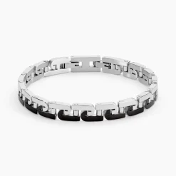 Bracelet Jourdan Wild Acier Blanc Et Noir