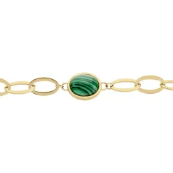 Bracelet Julyan Acier Doré Malachite