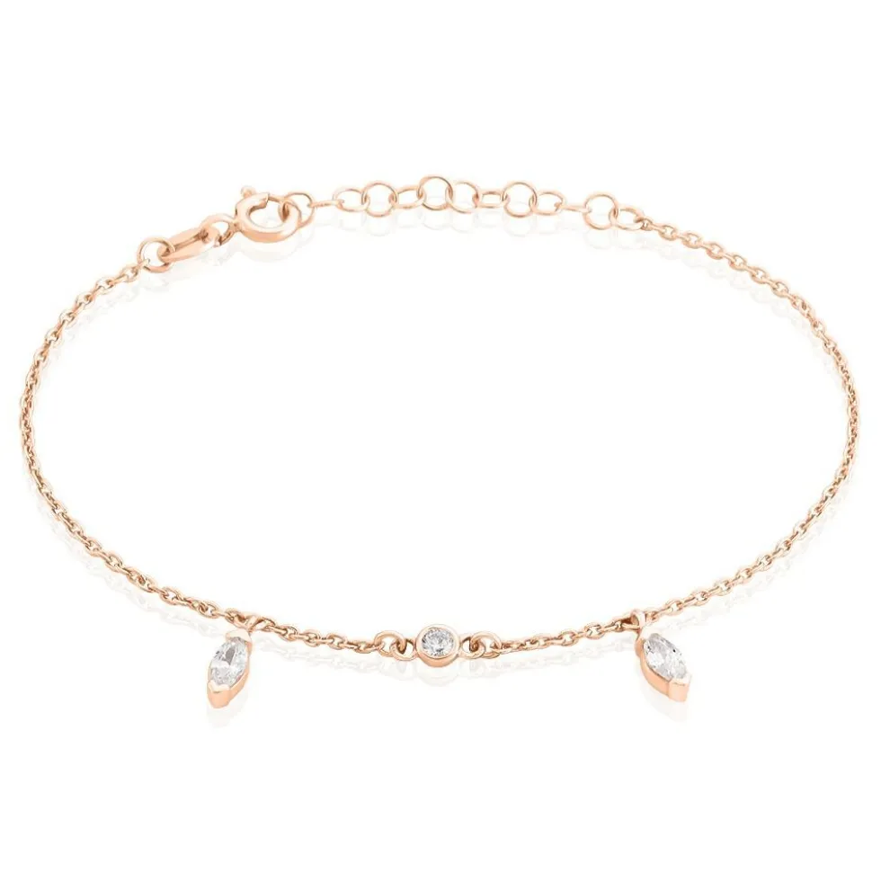 Bracelet Kenta Argent Rose Oxyde De Zirconium