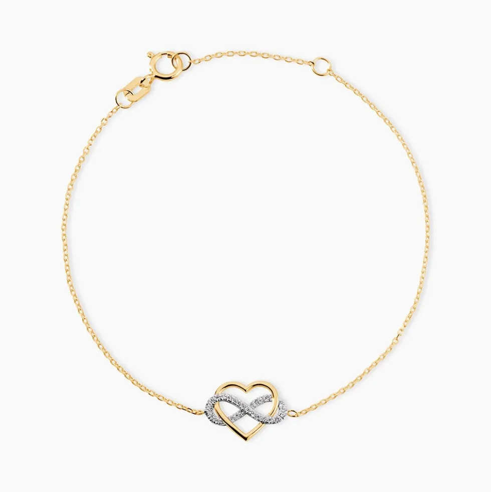 Bracelet Lachina Or Bicolore Oxyde De Zirconium