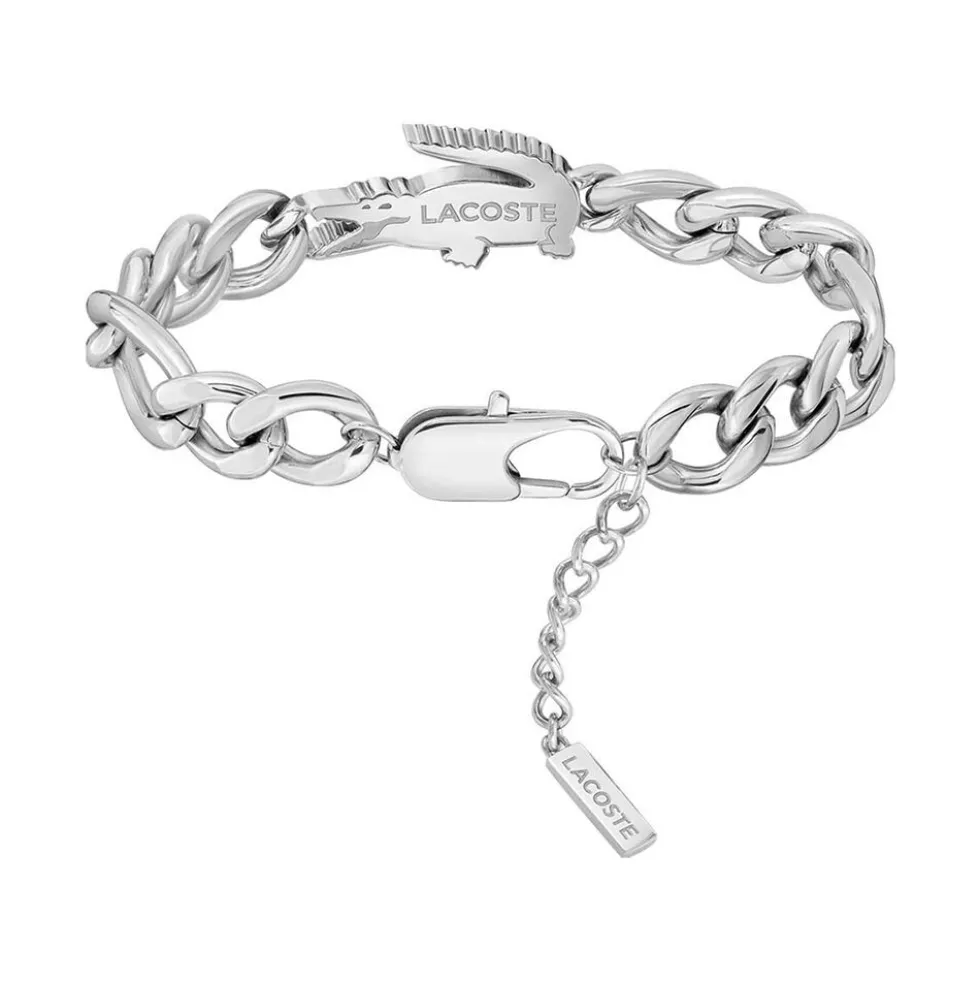 Bracelet Lacoste Crocodile Acier Blanc
