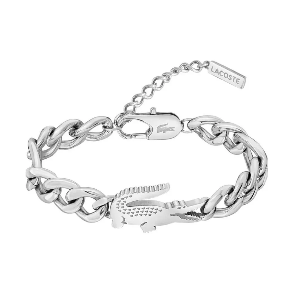 Bracelet Lacoste Crocodile Acier Blanc