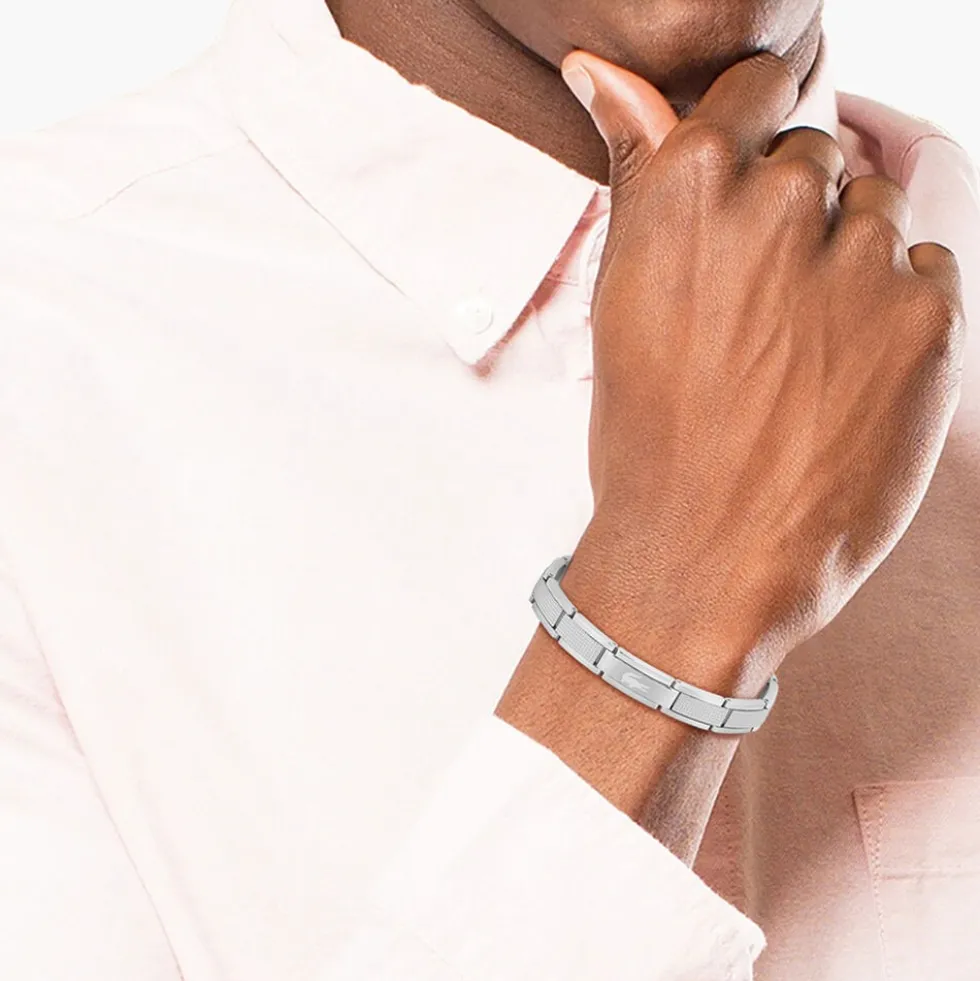 Bracelet Lacoste Stencil Acier Blanc