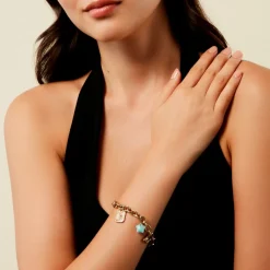 Bracelet Lerida Acier Jaune Amazonite Turquoise