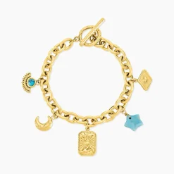 Bracelet Lerida Acier Jaune Amazonite Turquoise