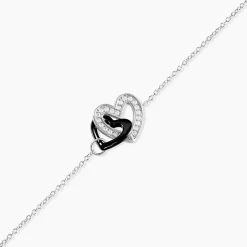 Bracelet Lineth Argent Blanc Céramique Oxyde De Zirconium