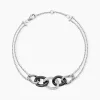 Bracelet Link Argent Blanc Céramique Et Oxyde De Zirconium