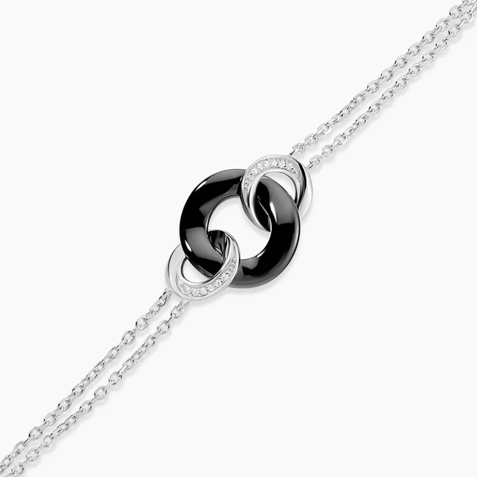 Bracelet Lola Cera Argent Blanc Céramique Et Oxyde De Zirconium
