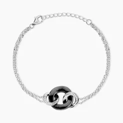 Bracelet Lola Cera Argent Blanc Céramique Et Oxyde De Zirconium