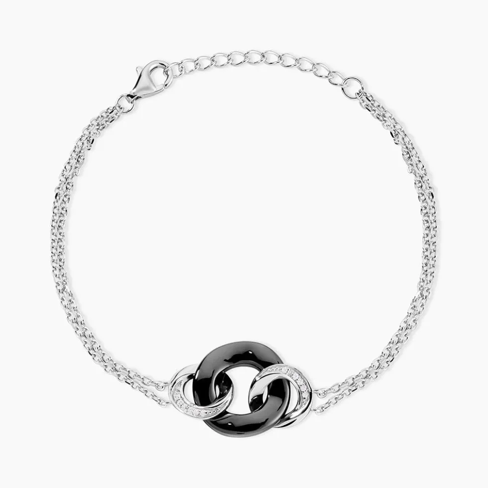 Bracelet Lola Cera Argent Blanc Céramique Et Oxyde De Zirconium