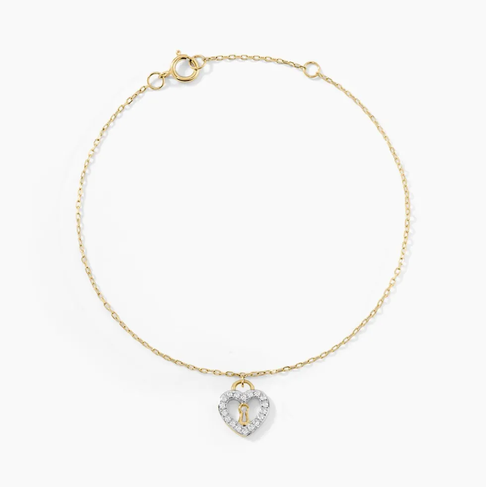 Bracelet Luchetto Or Jaune Oxyde De Zirconium