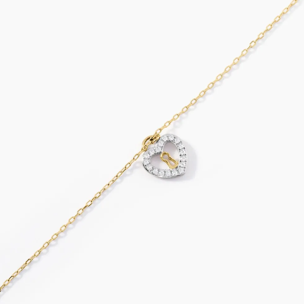 Bracelet Luchetto Or Jaune Oxyde De Zirconium