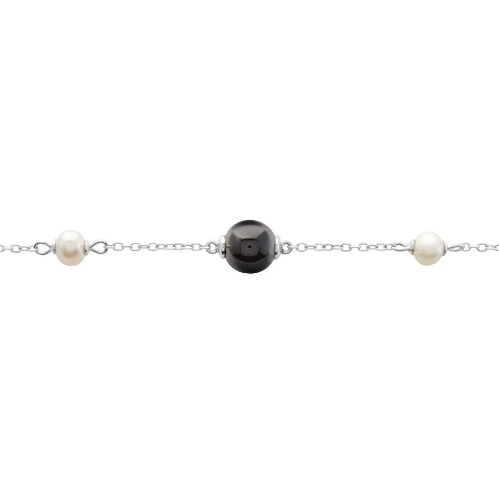 Bracelet Lucia Cera Argent Blanc Perle De Culture Et Céramique