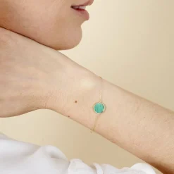 Bracelet Lucky Gems Or Jaune Malachite