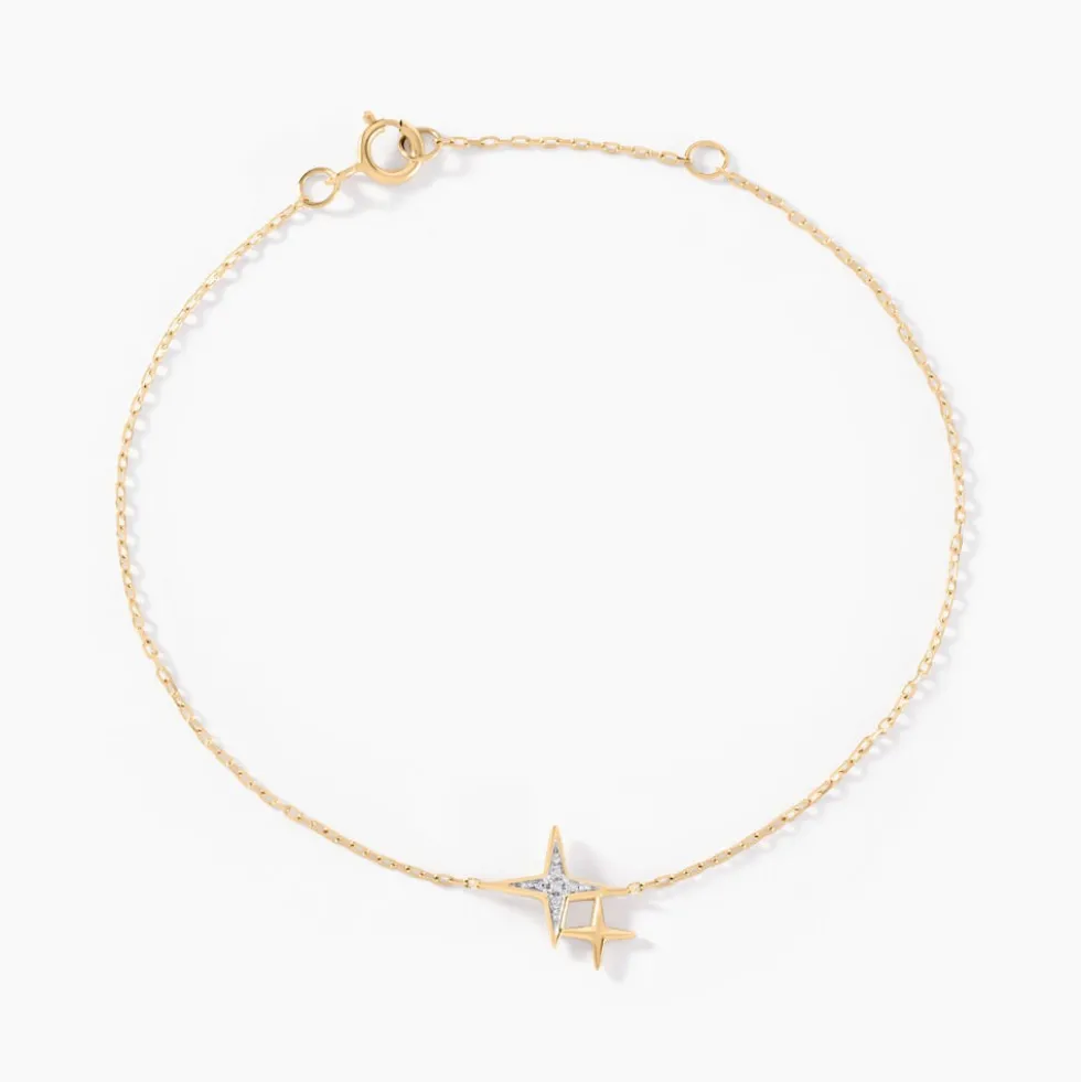 Bracelet Lumiere Or Jaune Oxyde De Zirconium