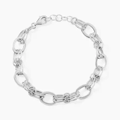 Bracelet Maillons Argent Blanc
