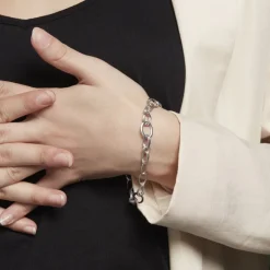 Bracelet Maillons Argent Blanc