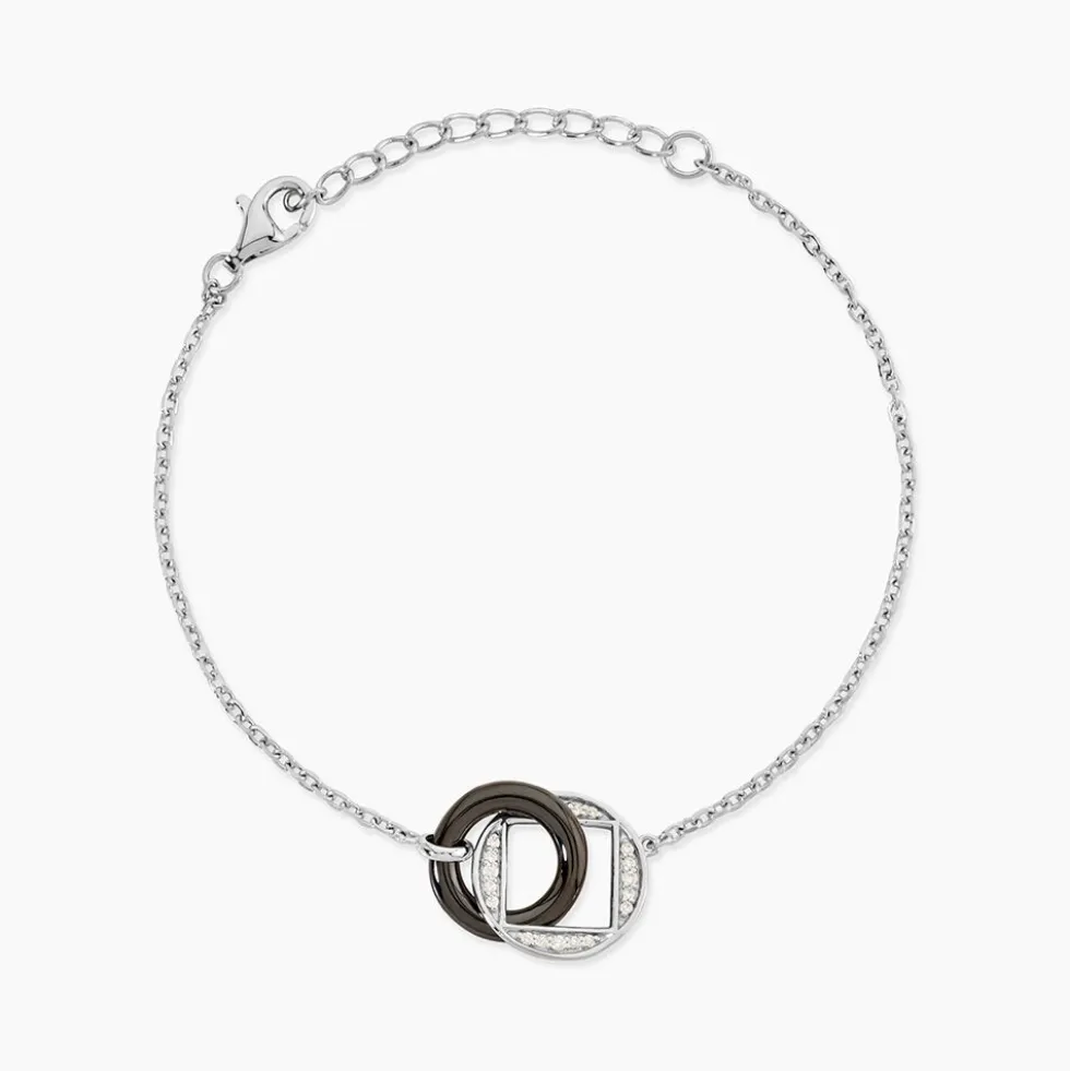 Bracelet Malee Argent Blanc Céramique Et Oxyde De Zirconium