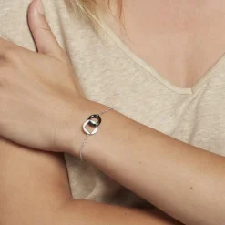 Bracelet Malee Argent Blanc Céramique Et Oxyde De Zirconium