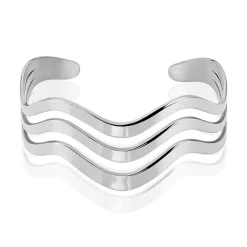 Bracelet Manchette Aelyah Acier Blanc