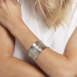 Bracelet Manchette Alesia Acier Blanc
