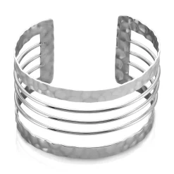 Bracelet Manchette Cambria Acier Blanc